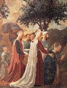 Piero della Francesca, Die Konigin von Saba betet das Kreuzesholz and Ausschnitt